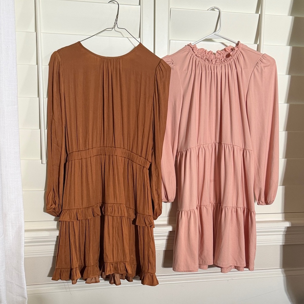 Brown GB Girls Long Sleeve & Pink Copper Key Dress from Dillards Girls sz Medium